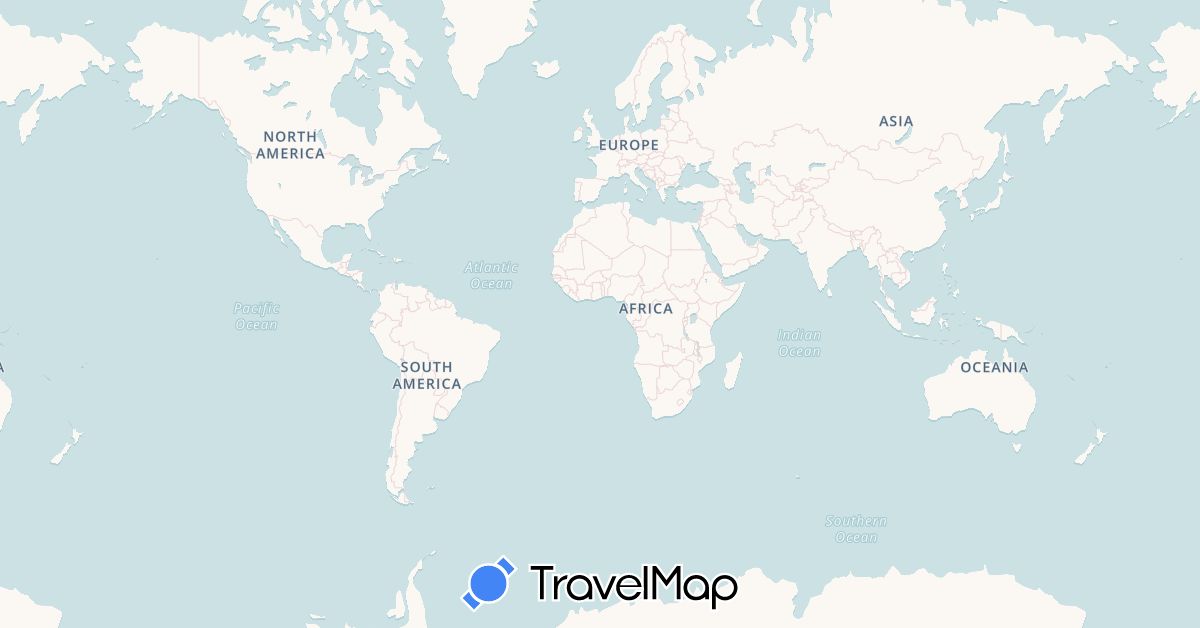 TravelMap itinerary: driving in Austria, Czech Republic, Germany, France, Italy, Poland, Slovakia (Europe)